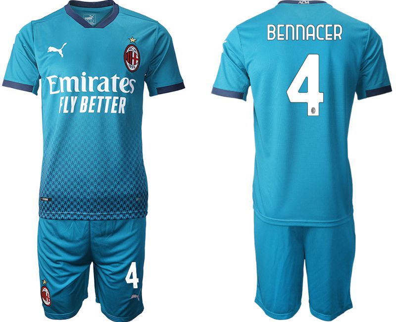 Men 2020-2021 club AC milan away #4 blue Soccer Jerseys->ac milan jersey->Soccer Club Jersey